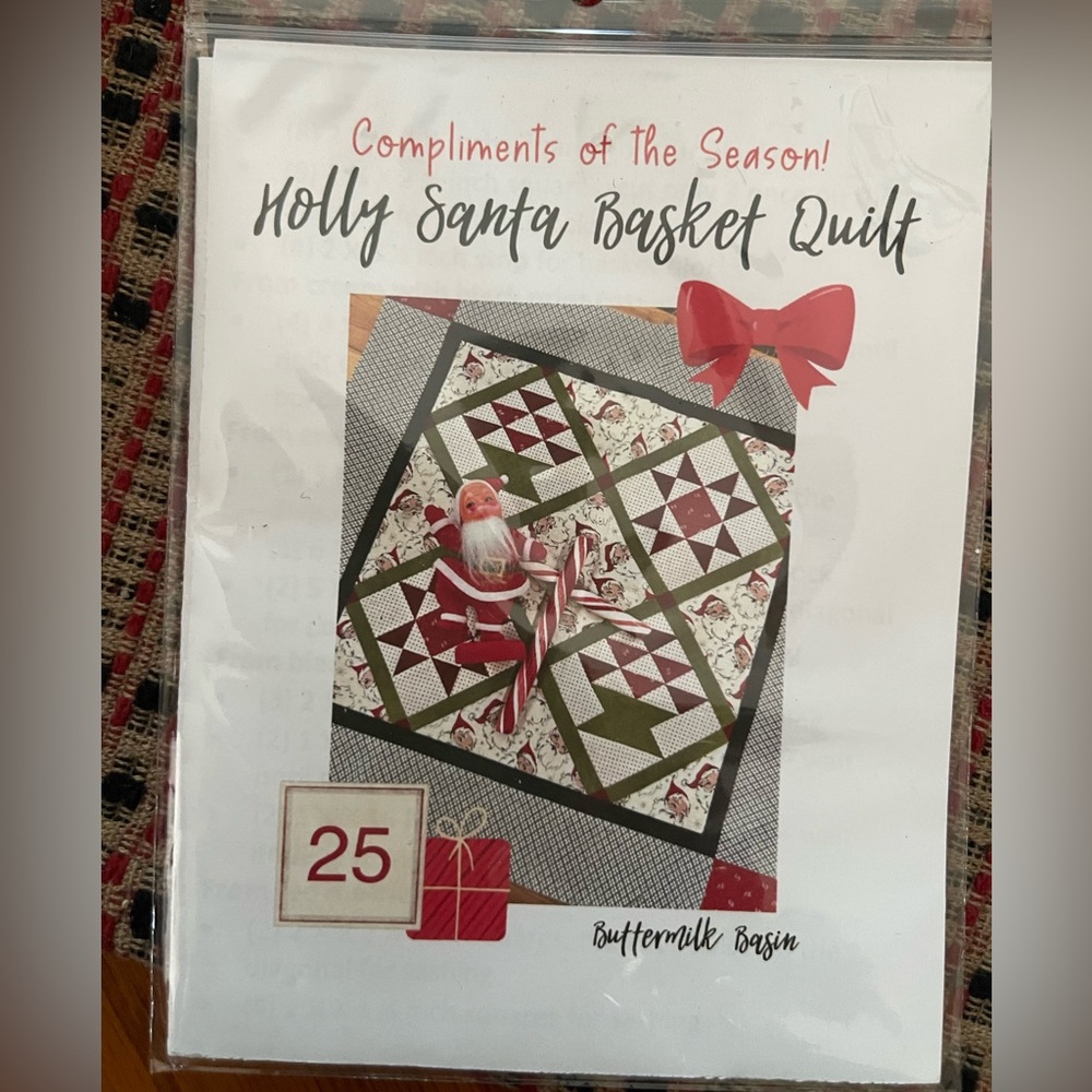 Buttermilk Basin Holly Santa Basket Quilt Pattern